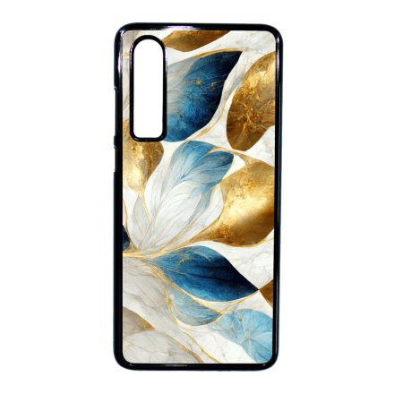 Csodaszép fehér-arany leveles márvány mintás Huawei P30 tok