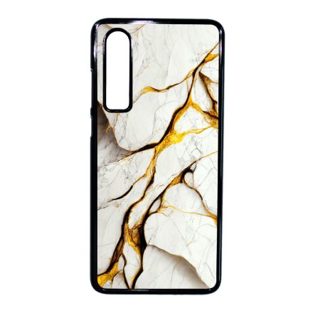 Luxury fehér és arany márvány mintás Huawei P30 tok