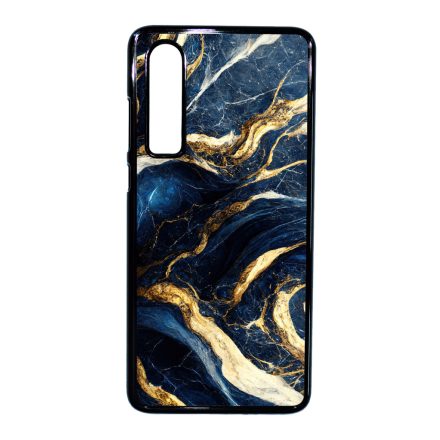 Gyönyörű kék és arany márvány mintás Huawei P30 tok