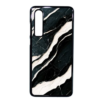 Trendi fekete-fehér márvány mintás Huawei P30 tok