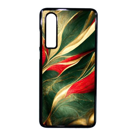 Magyaros piros-zöld márvány mintás Huawei P30 tok