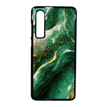 Smaragd zöld és arany márvány mintás  Huawei P30 tok