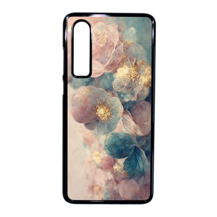 Pasztel rózsaszín és kék virágos Art Huawei P30 tok