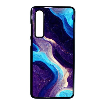 A kék és lila árnyalatai márvány mintás Huawei P30 tok