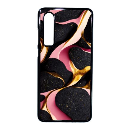 Fekete-Lila és arany mintás Art Huawei P30 tok