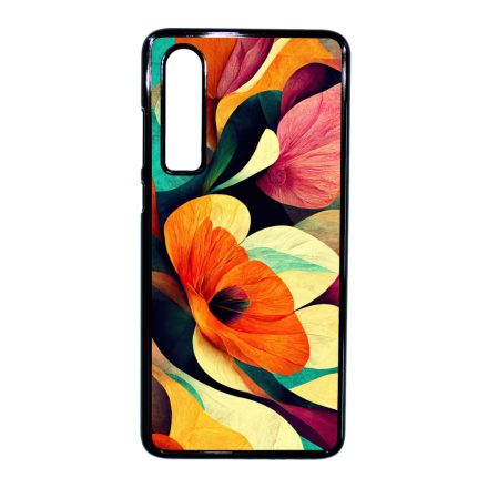 Absztrakt színes virágok Art Huawei P30 tok