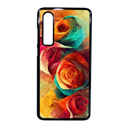 Absztrakt színes rózsák Art Huawei P30 tok