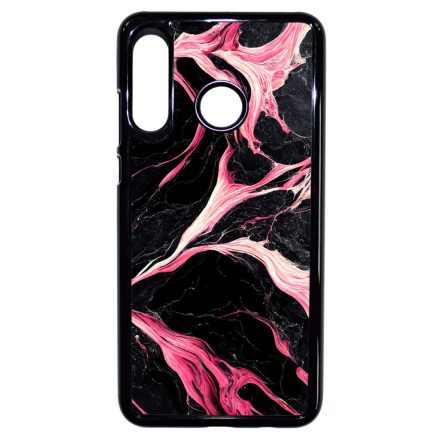 Gyönyörű fekete-pink márvány mintás Huawei P30 Lite tok