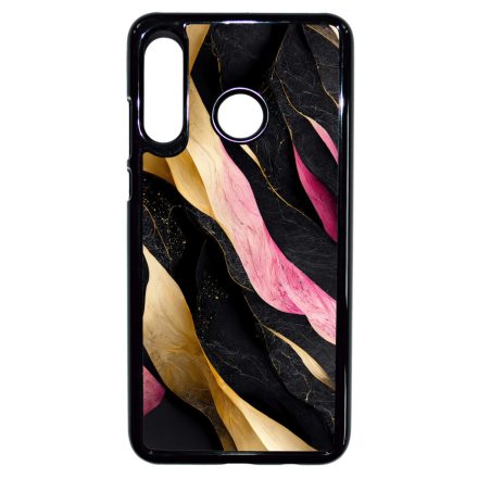 Szépséges fekete-pink és arany márvány mintás Huawei P30 Lite tok