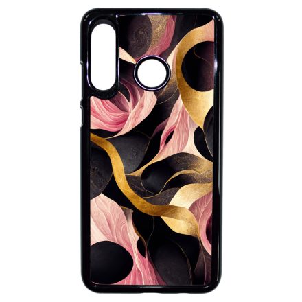 Aranyló fekete-pink márvány mintás Huawei P30 Lite tok