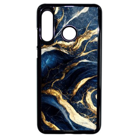 Gyönyörű kék és arany márvány mintás Huawei P30 Lite tok