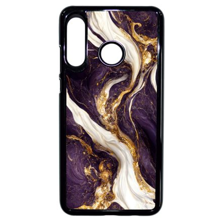 Szépséges lila-fehér és arany márvány mintás  Huawei P30 Lite tok