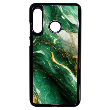 Smaragd zöld és arany márvány mintás  Huawei P30 Lite tok