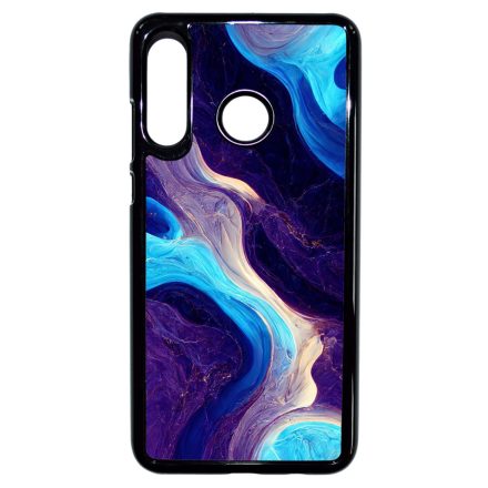 A kék és lila árnyalatai márvány mintás Huawei P30 Lite tok