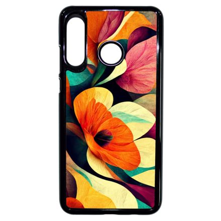 Absztrakt színes virágok Art Huawei P30 Lite tok
