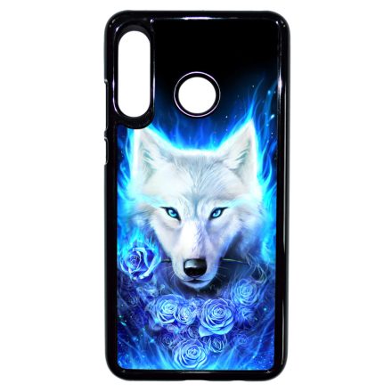 Farkas kék rózsával Huawei P30 Lite tok