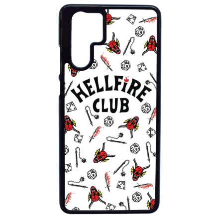 Hellfire Club - Fehér Mintás - Stranger Things Huawei P30 Pro tok