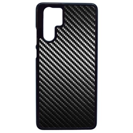 Ezüst karbon fiber mintás Huawei P30 Pro tok