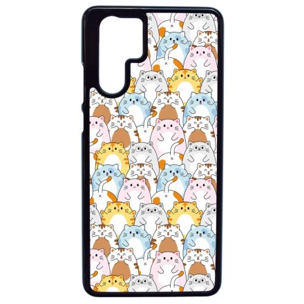 Tündéri Kawaii cica mintás Huawei P30 Pro tok