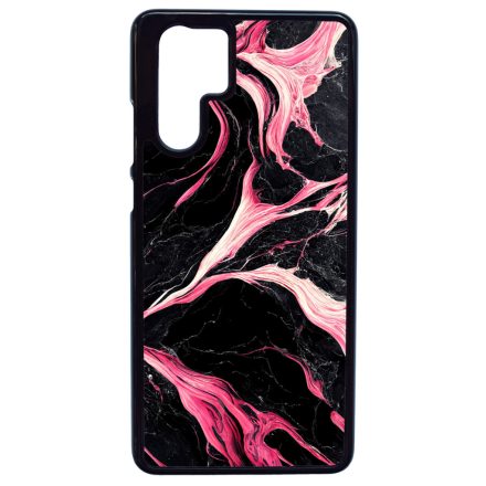 Gyönyörű fekete-pink márvány mintás Huawei P30 Pro tok