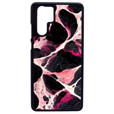 Különleges fekete-fehér és pink márvány mintás Huawei P30 Pro tok