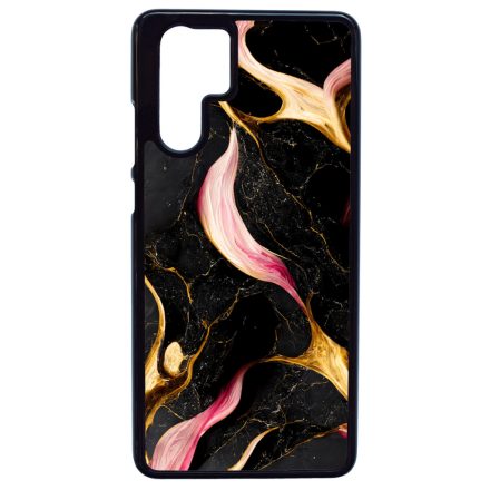 Különleges fekete-pink és arany márvány mintás Huawei P30 Pro tok