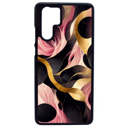 Aranyló fekete-pink márvány mintás Huawei P30 Pro tok