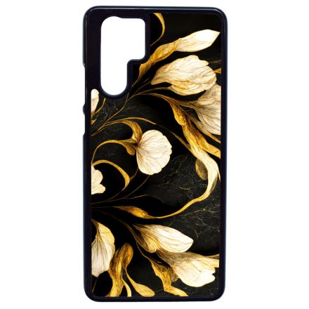 Fekete-arany kála szatén hatású Art Huawei P30 Pro tok