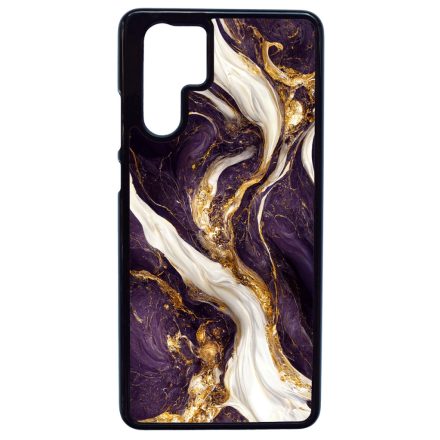 Szépséges lila-fehér és arany márvány mintás  Huawei P30 Pro tok