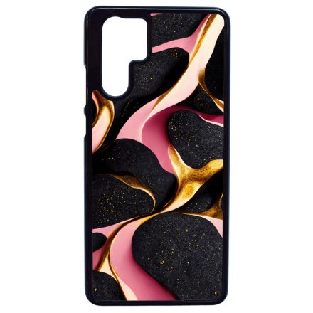 Fekete-Lila és arany mintás Art Huawei P30 Pro tok