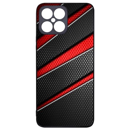 Piros fekete csíkos karbon mintás Honor X8 tok
