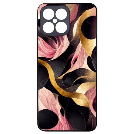 Aranyló fekete-pink márvány mintás Honor X8 tok