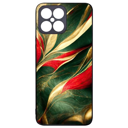 Magyaros piros-zöld márvány mintás Honor X8 tok