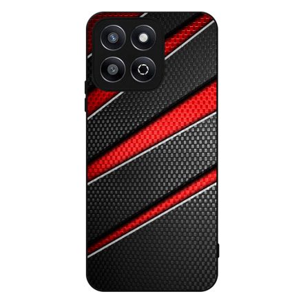 Piros fekete csíkos karbon mintás Honor X8b tok