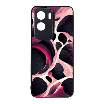 Gyönyörű fekete-fehér és pink márvány mintás Honor szilikon tok