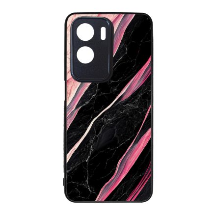 Luxury fekete-pink márvány mintás Honor szilikon tok