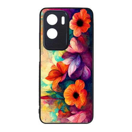 Festett hatású színes virágos Art Honor szilikon tok