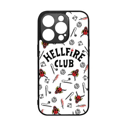 Hellfire Club - Fehér Mintás - Stranger Things iPhone 14 Pro tok