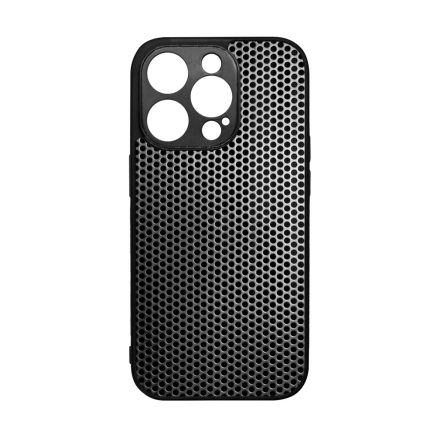 Speaker Ezüst metál mintás iPhone 14 Pro tok