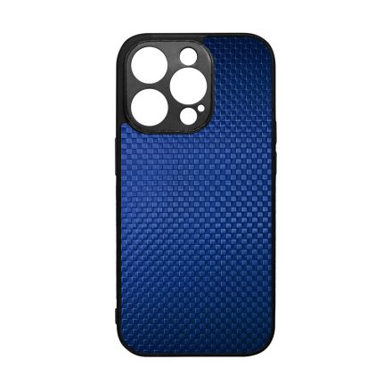 Gyönyörű kék karbon fiber mintás iPhone 14 Pro tok