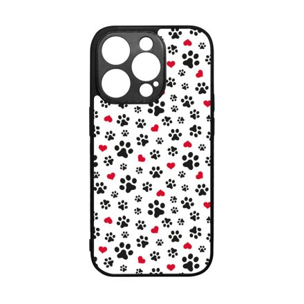 Szívecskés kutya mancs mintás iPhone 14 Pro tok