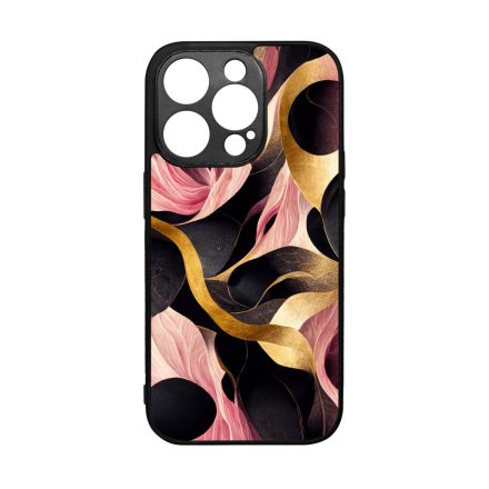 Aranyló fekete-pink márvány mintás iPhone 14 Pro tok