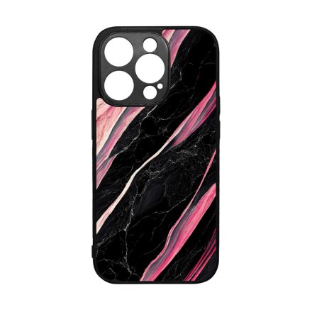 Luxury fekete-pink márvány mintás iPhone 14 Pro tok