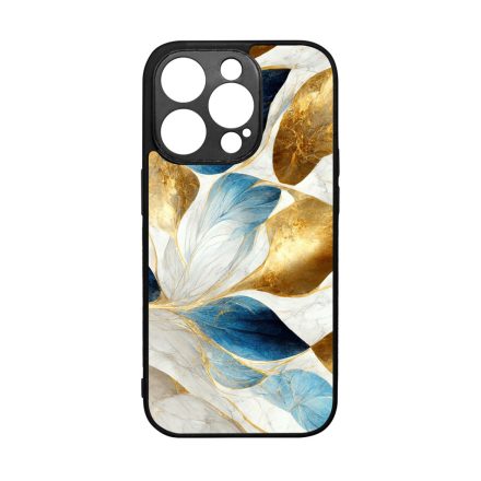 Csodaszép fehér-arany leveles márvány mintás iPhone 14 Pro tok