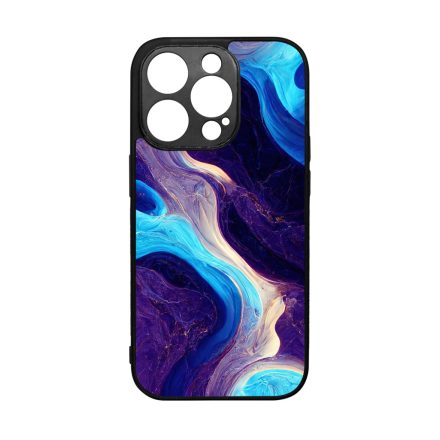 A kék és lila árnyalatai márvány mintás iPhone 14 Pro tok