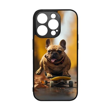 Francia bulldog gördeszkán iPhone 14 Pro tok