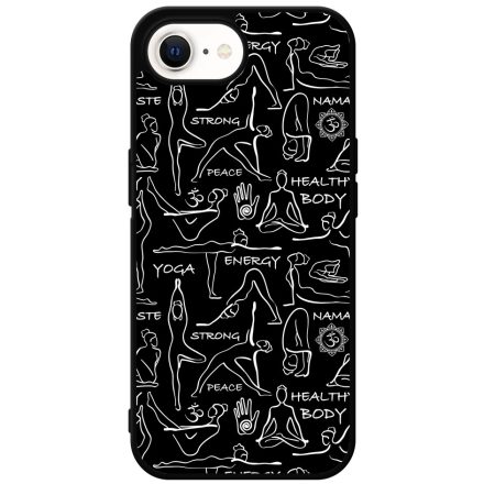 Black Line Art Joga iPhone 16e tok