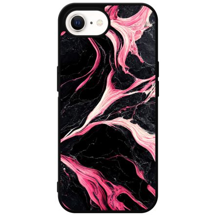 Gyönyörű fekete-pink márvány mintás iPhone 16e tok