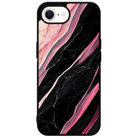 Luxury fekete-pink márvány mintás iPhone 16e tok