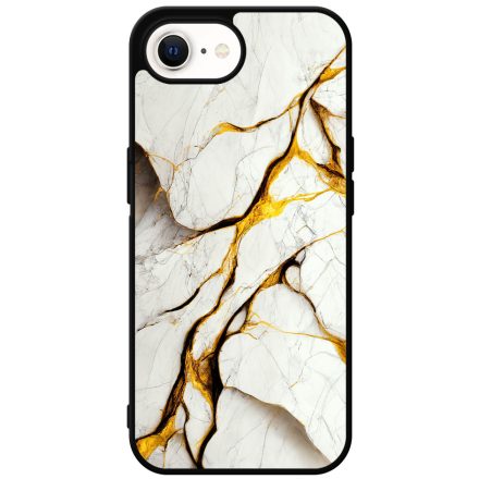 Luxury fehér és arany márvány mintás iPhone 16e tok